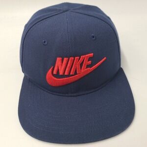 Child 4-7 Nike Hat Snapback Blue Red Swoosh Logo Embroidered Flat Brim Skate Kid